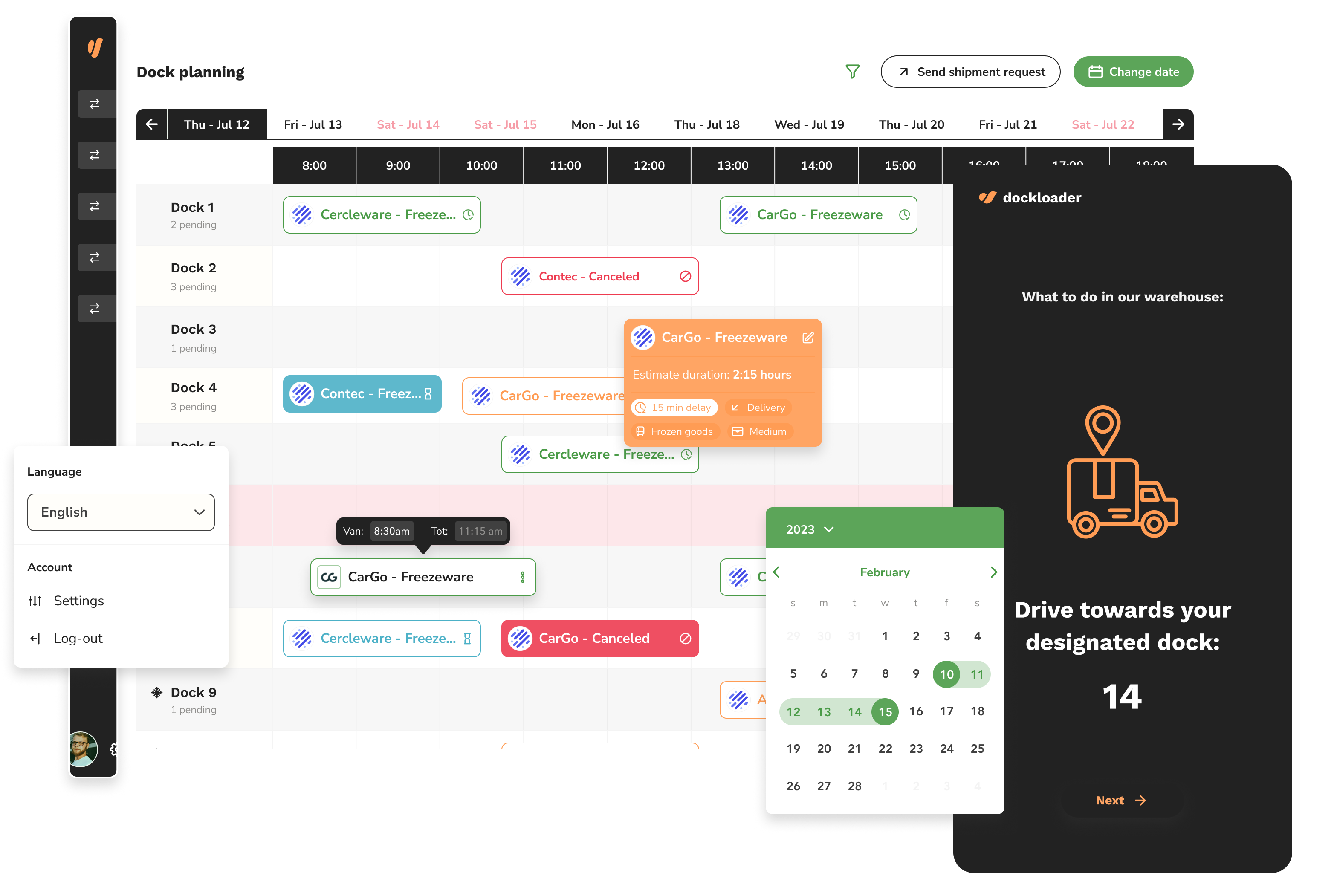 Slimme SaaS-oplossing voor efficiënte dockplanning 7 Dockloader interface