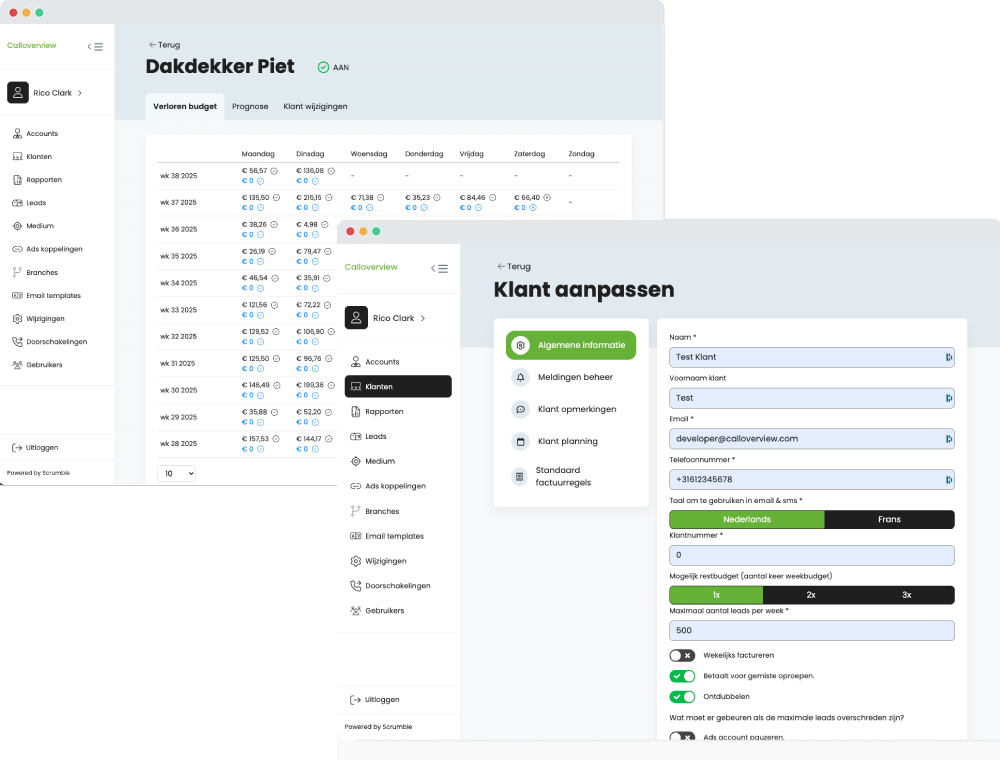 Calloverview interface